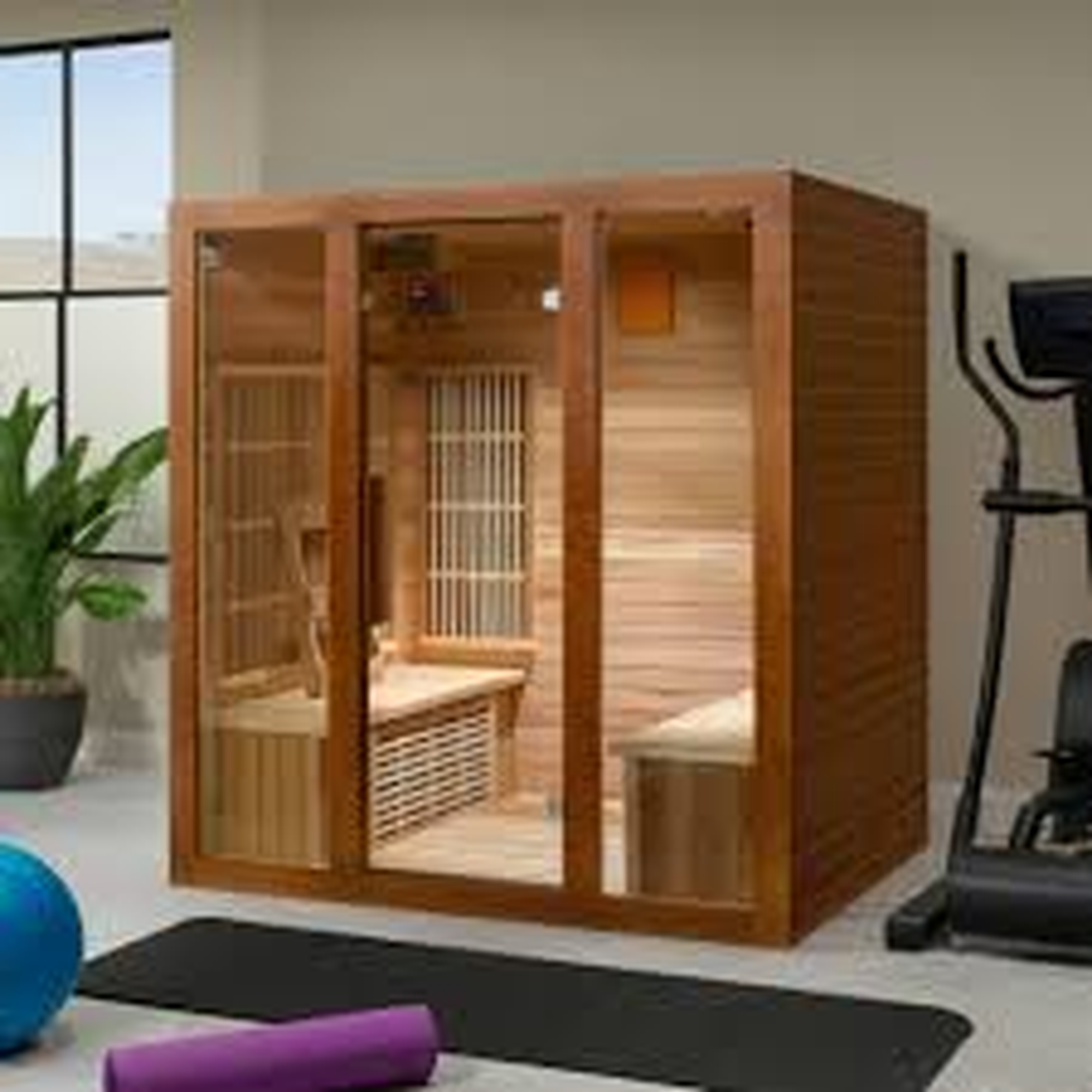 SunRay Roslyn 4-Person Indoor Infrared Sauna – Premium Home Wellness System